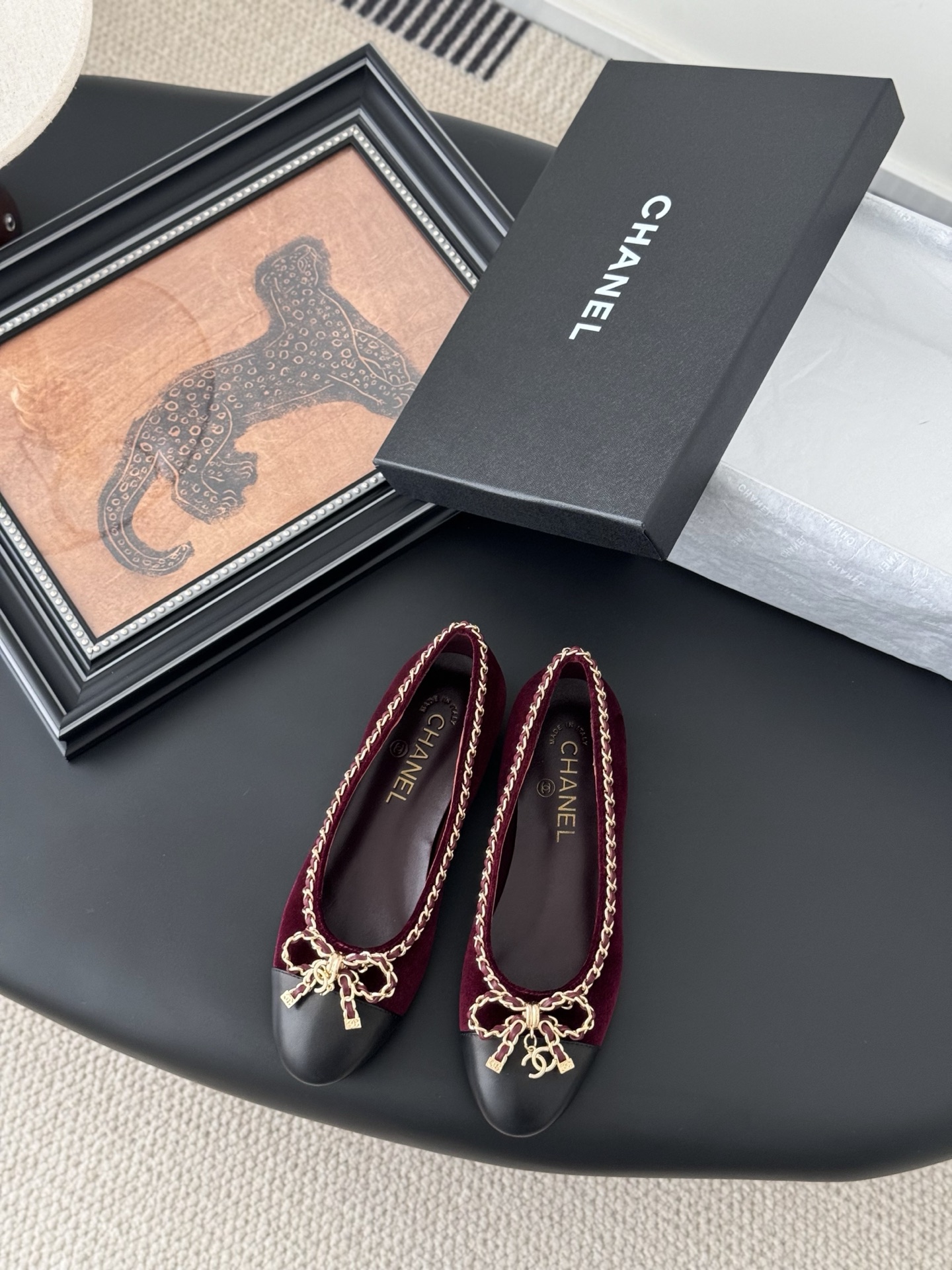 chanel 샤넬 25K 신상 체인 더블 C 통굽 단화 플랫 슈즈 신발