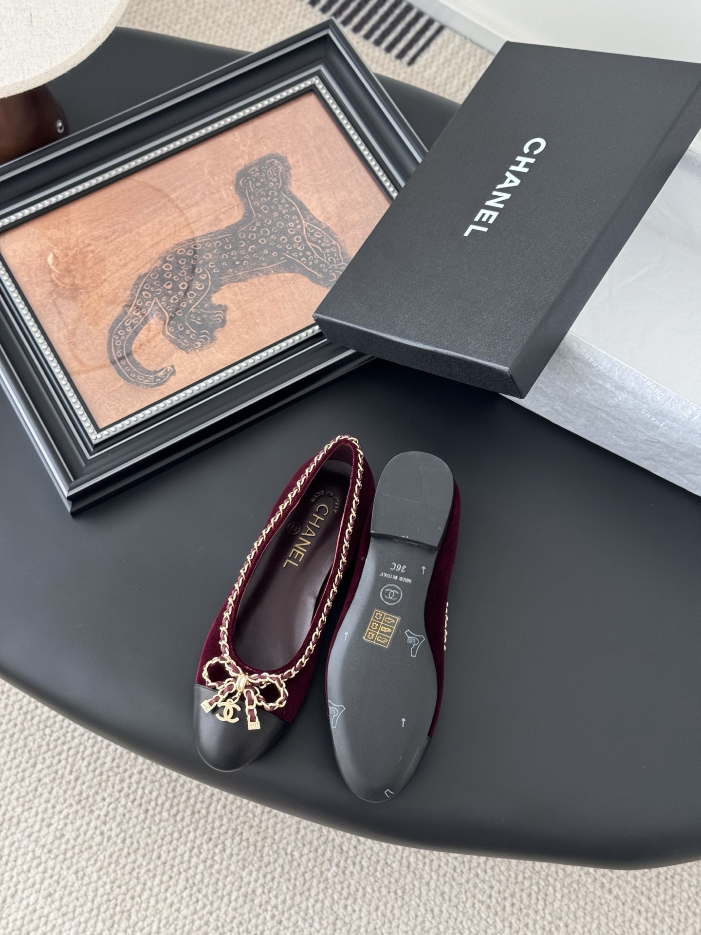 chanel 샤넬 25K 신상 체인 더블 C 통굽 단화 플랫 슈즈 신발