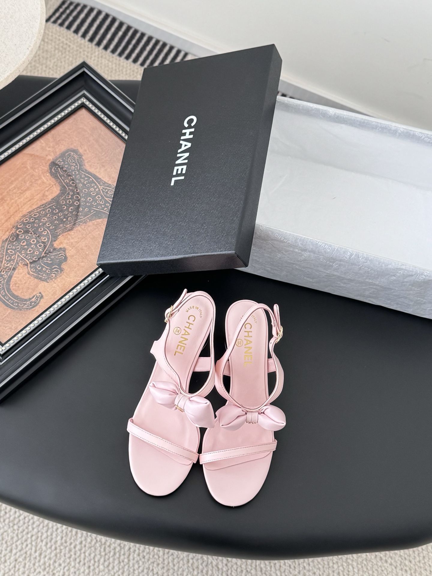 Chanel 샤넬 통굽 힐 샌들 구두 신발