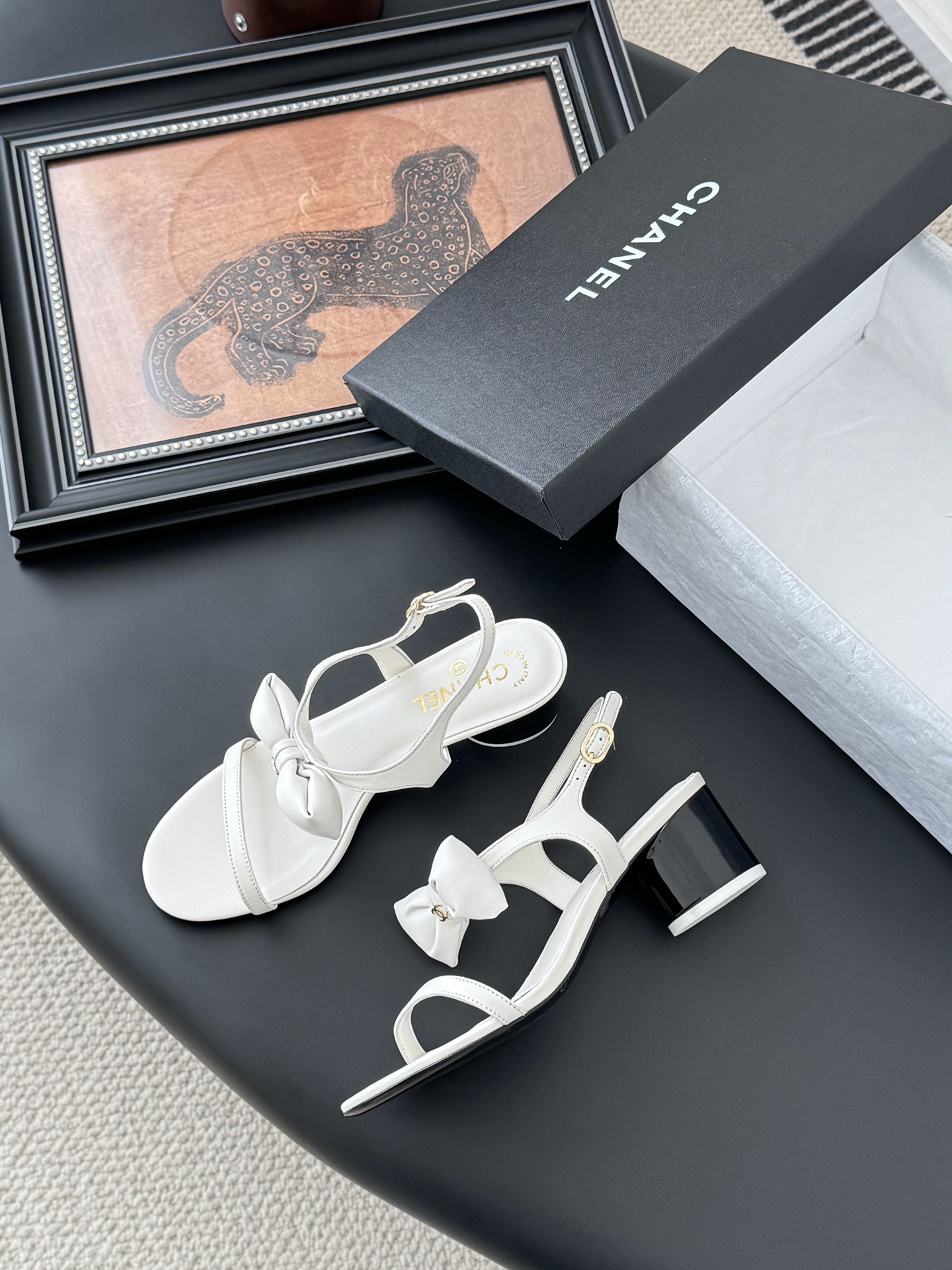 Chanel 샤넬 통굽 힐 샌들 구두 신발