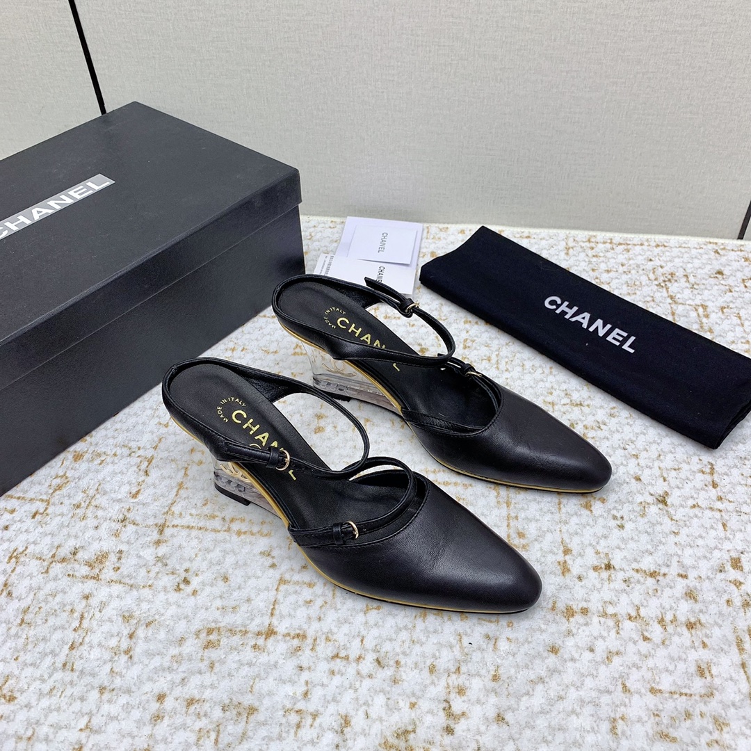 CHANEL 샤넬 웨지 샌들 슬리퍼 신발