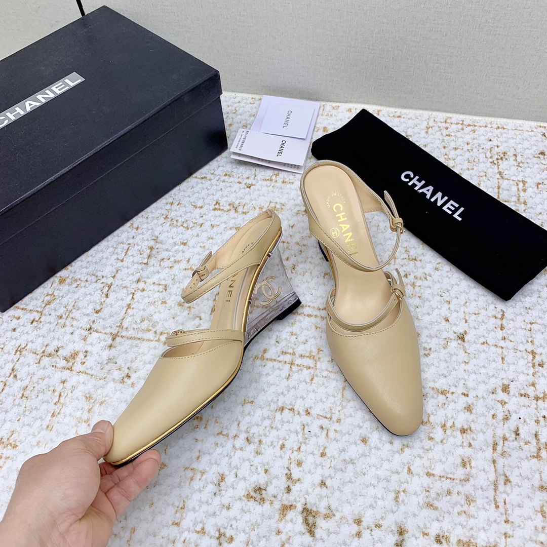 CHANEL 샤넬 웨지 샌들 슬리퍼 신발