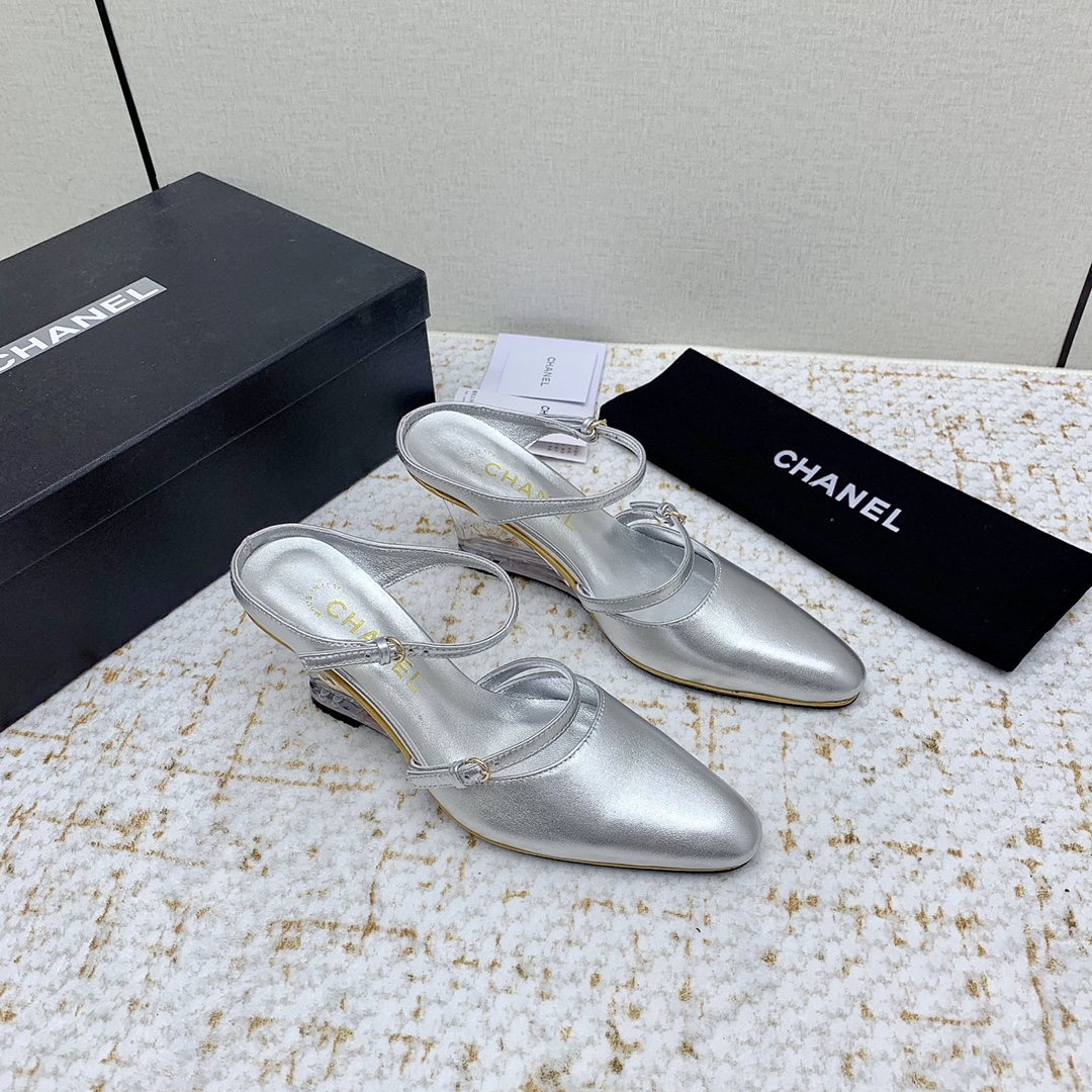 CHANEL 샤넬 웨지 샌들 슬리퍼 신발