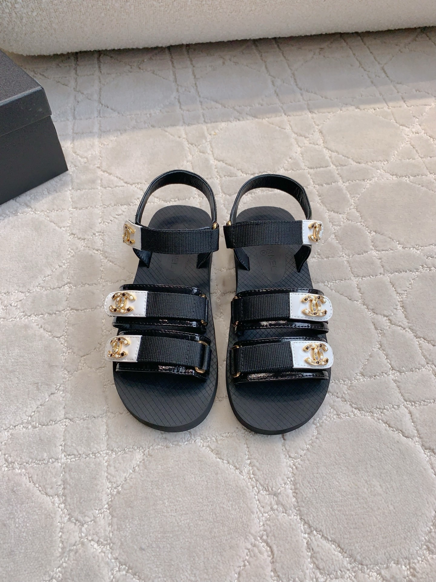 CHANEL 샤넬 벨크로 비치 샌들 신발