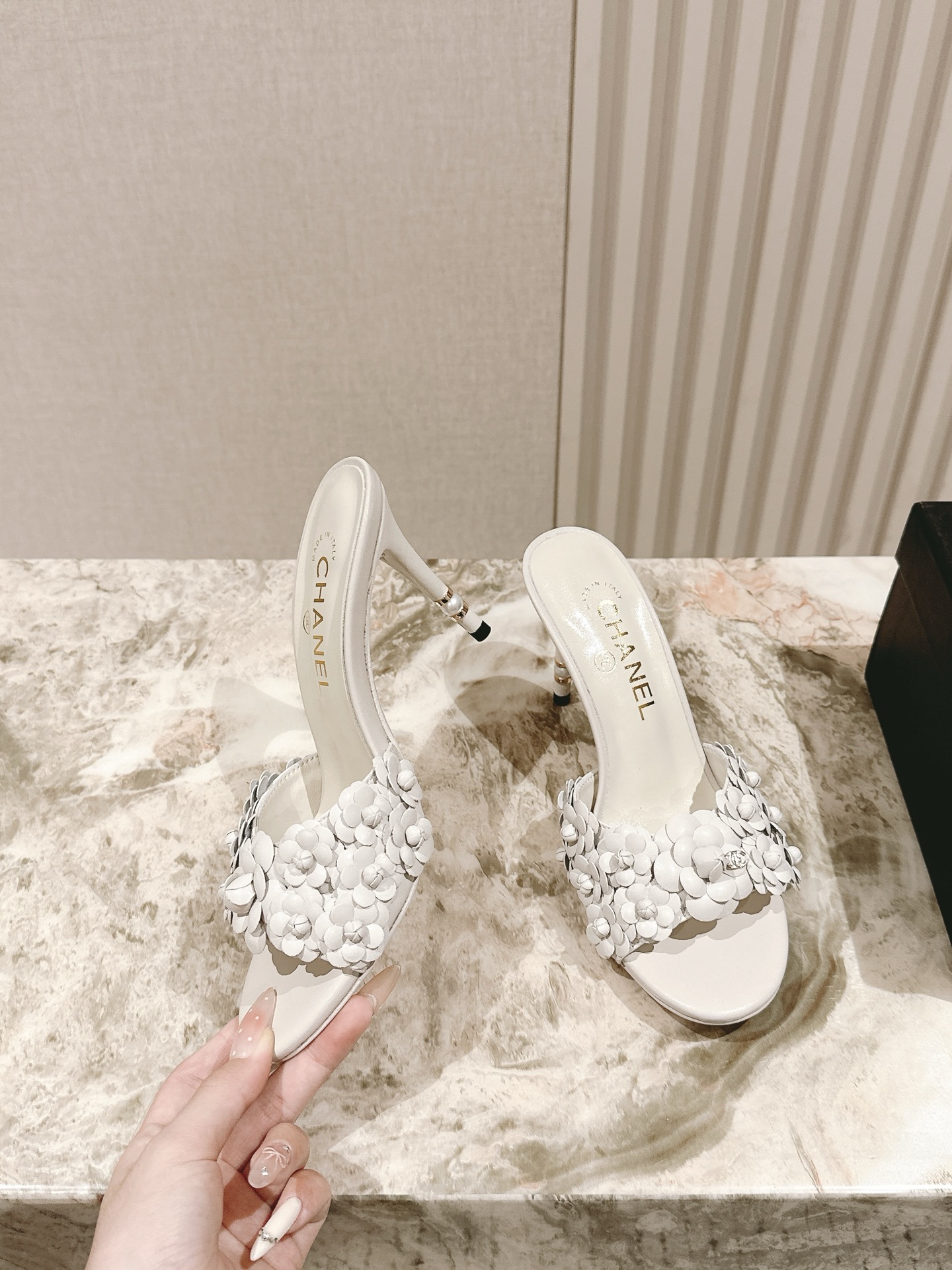 CHANEL 샤넬 힐 샌들 슬리퍼 신발