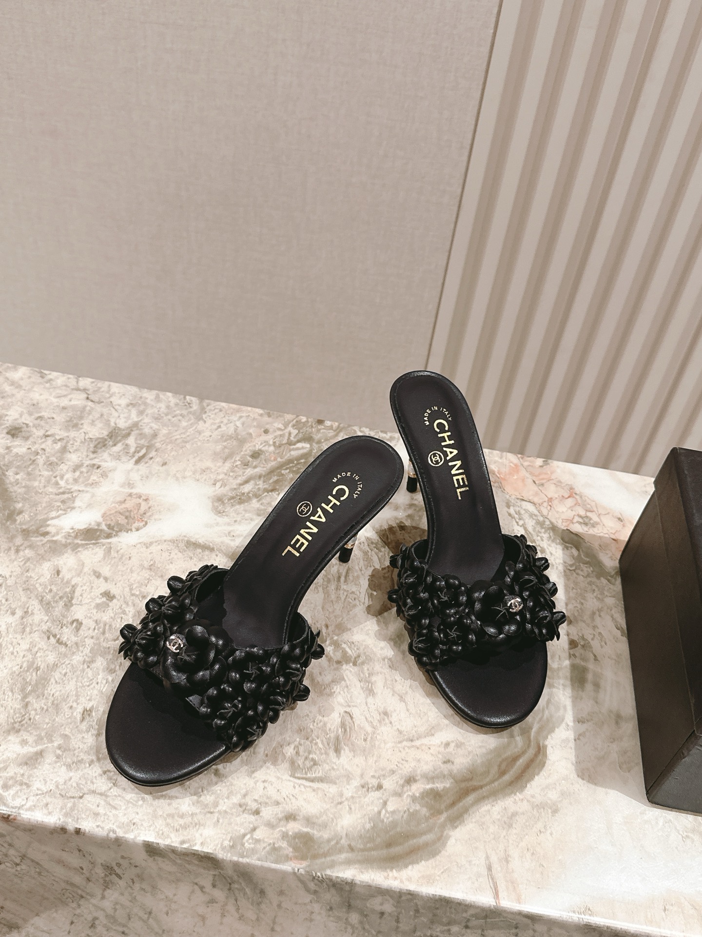 CHANEL 샤넬 힐 샌들 슬리퍼 신발