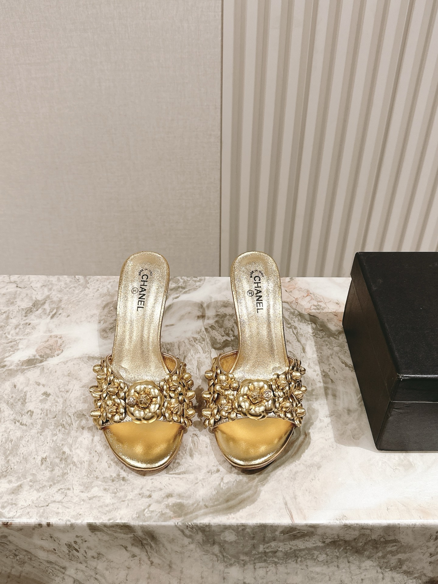 CHANEL 샤넬 힐 샌들 슬리퍼 신발