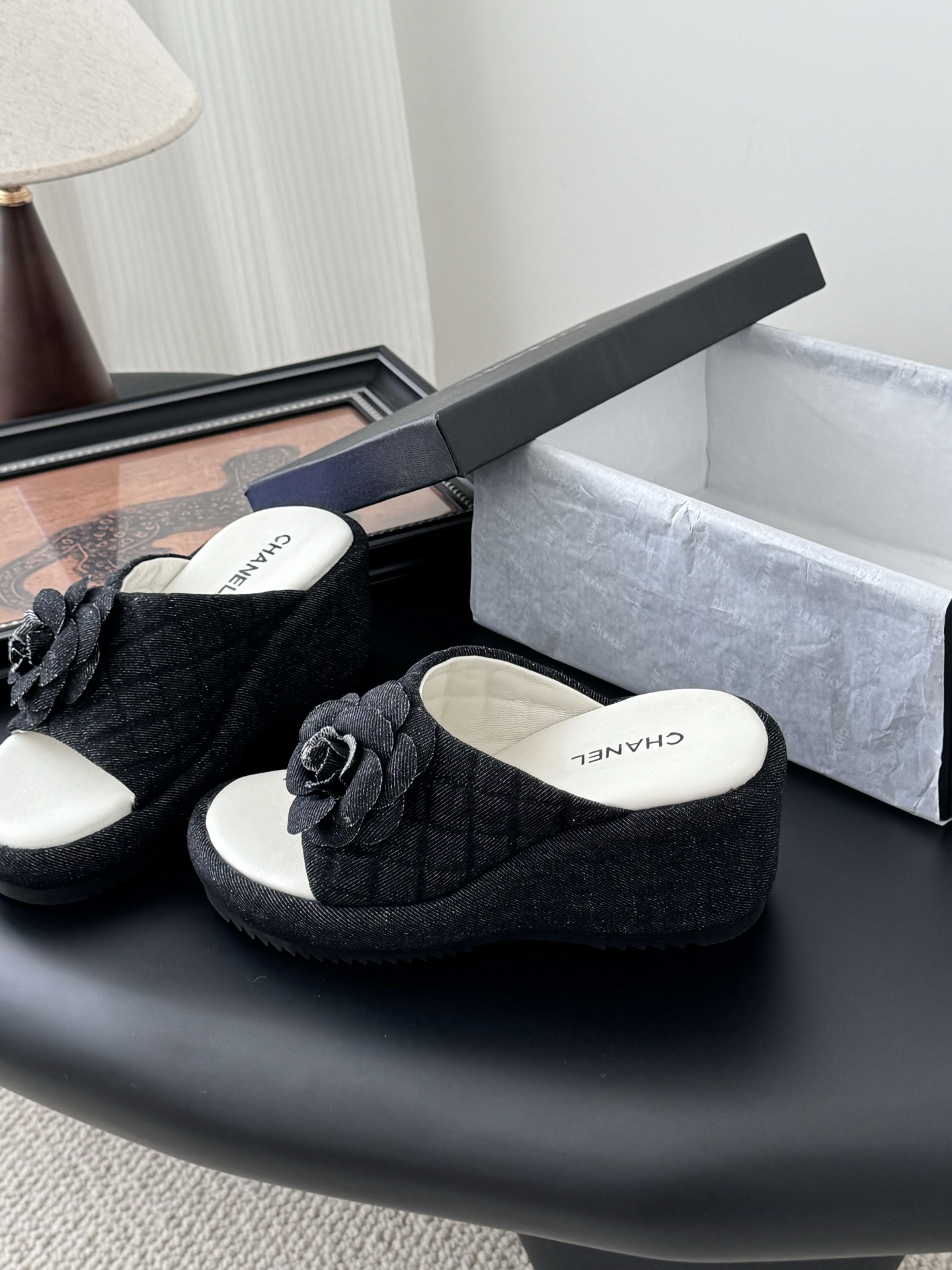 Chanel 25C 샤넬 웨지 슬리퍼 신발