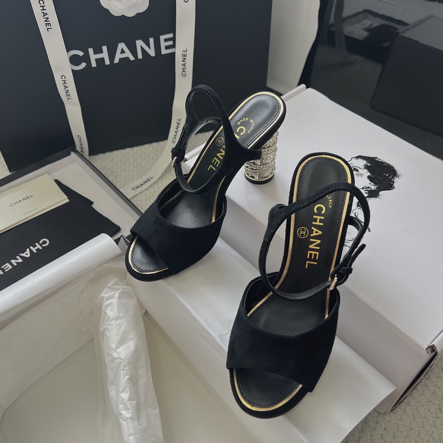CHANEL 샤넬 통굽 샌들 신발