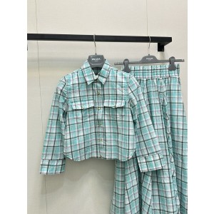 PRADA 체크 반팔 셔츠 의류