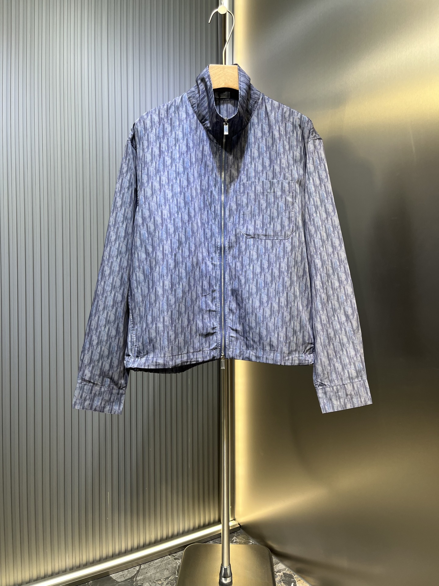 Dior CD 디올 블루 테크 프린트 지퍼 셔츠 자켓 의류