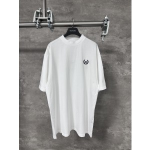 Balenciga BLCG 로고 BB 앞뒤 자수 반팔 티셔츠 의류