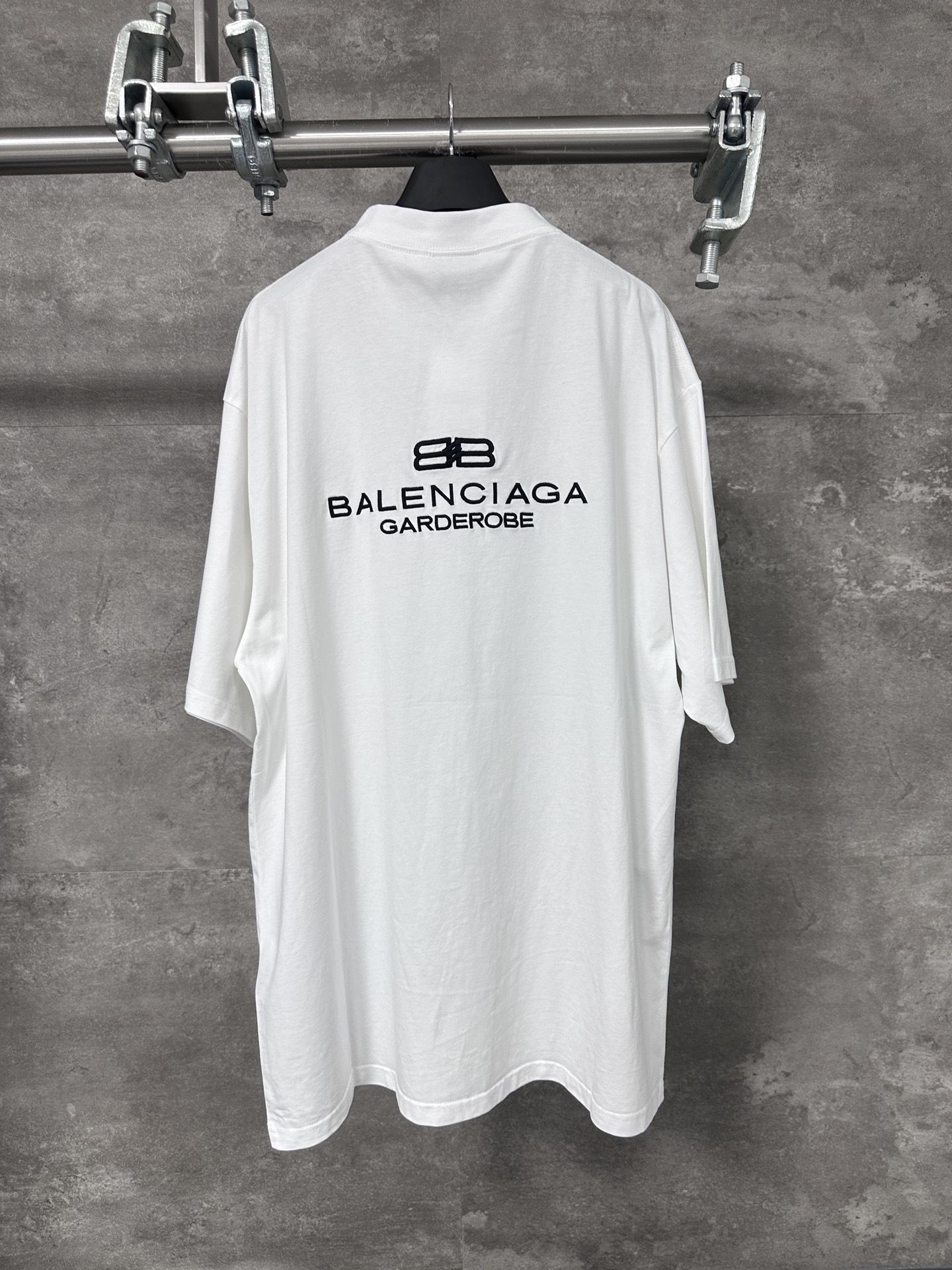 Balenciga BLCG 로고 BB 앞뒤 자수 반팔 티셔츠 의류