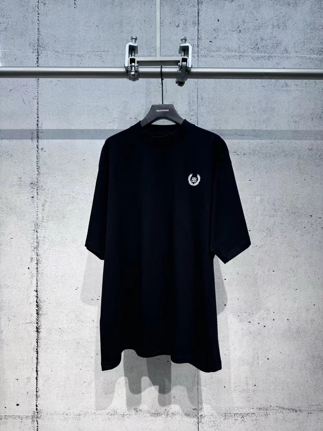 Balenciga BLCG 로고 BB 앞뒤 자수 반팔 티셔츠 의류