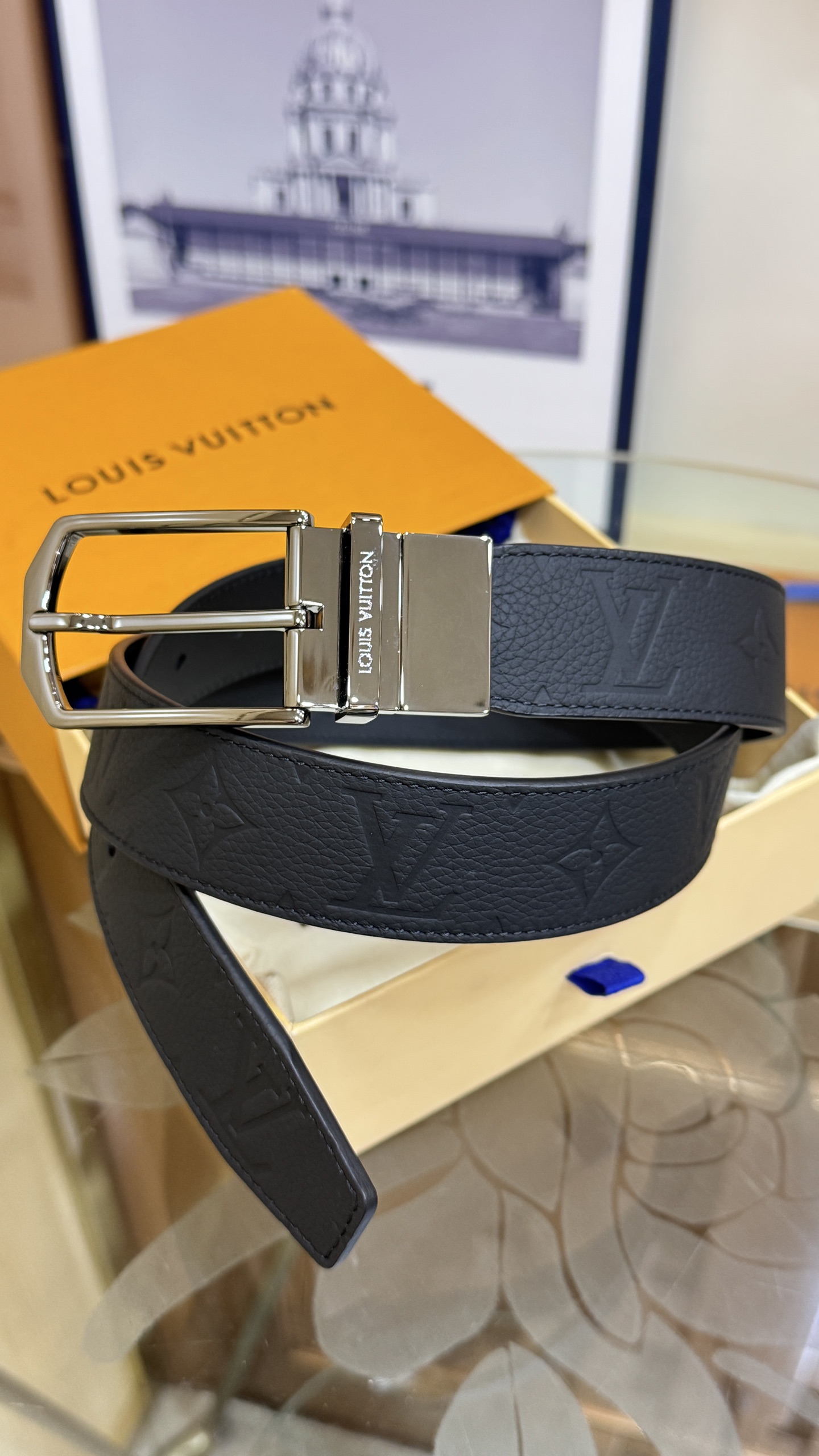 LV 루이비통 Slender 슬렌더 3.5cm 소가죽 벨트