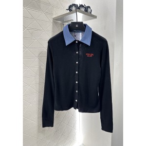 PRADA 프라다 배색 니트 가디건 의류