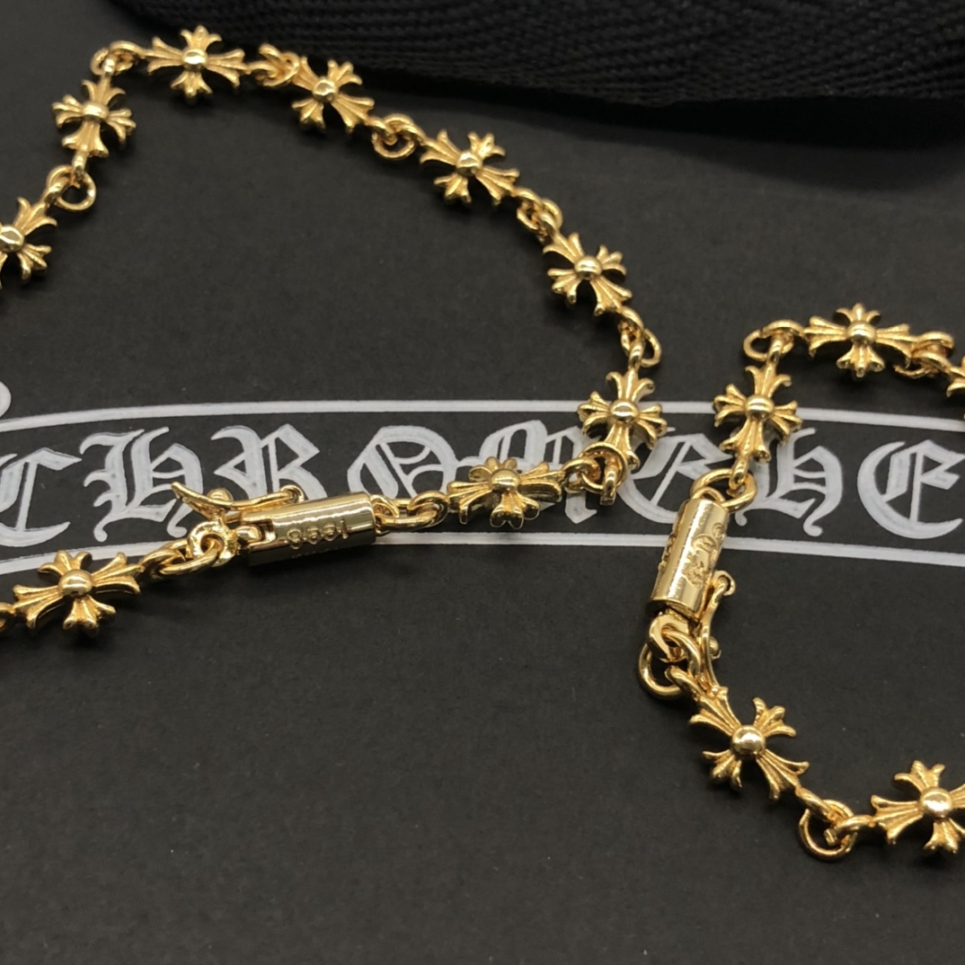 Chrome Hearts CH 크롬하츠 십자가 꽃 팔찌