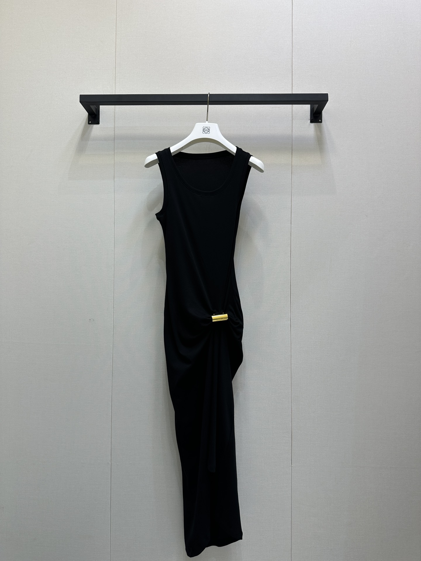 LOEWE 로에베 주름 허리 장식 미디 원피스 의류