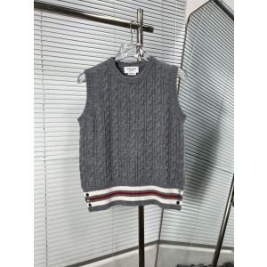 Thom Browne 톰브라운 스트라이프 꽈배기 울 베스트 조끼 의류