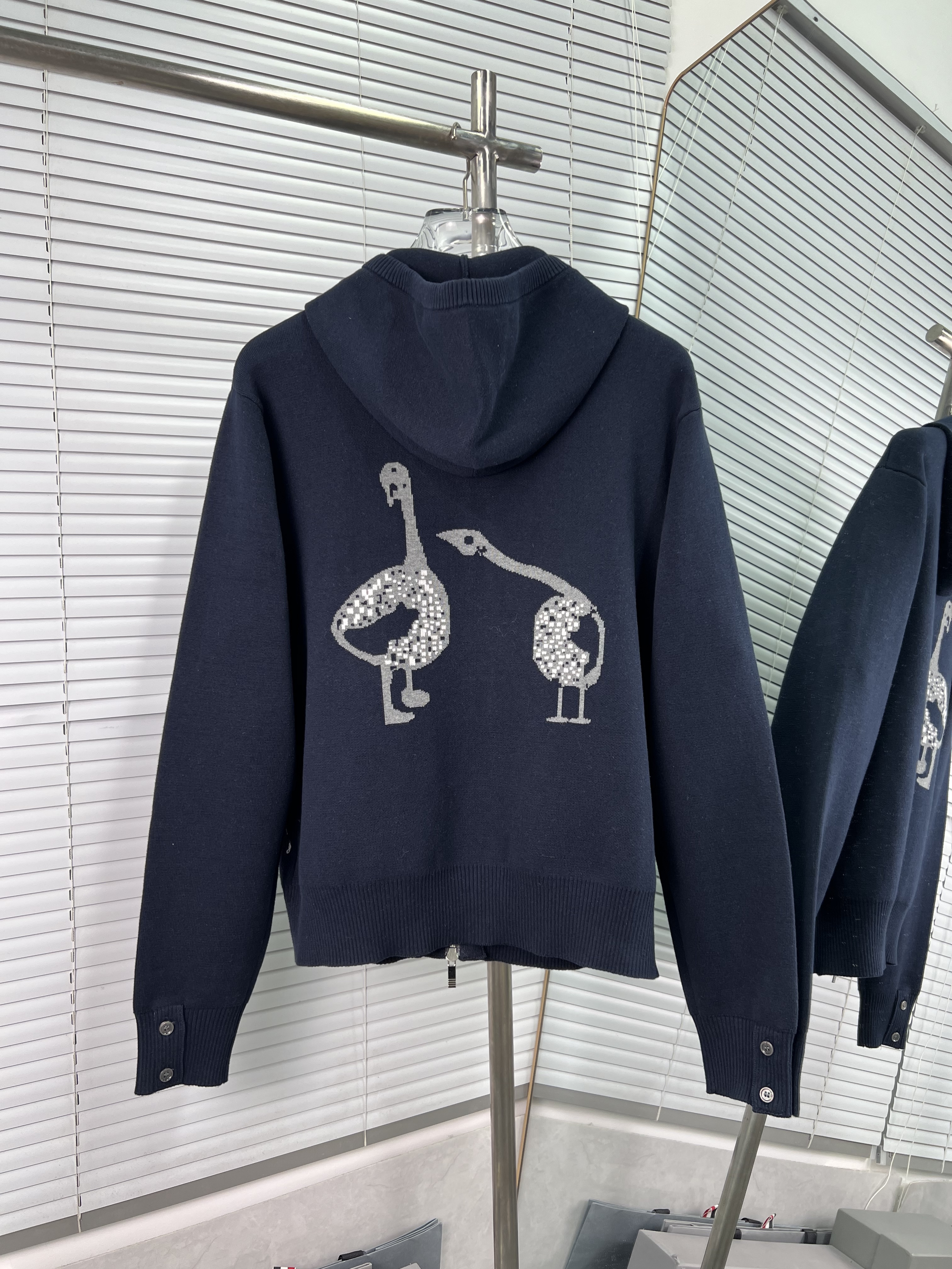 Thom Browne 톰브라운 자카드 울 니트 후드 집업 재킷 의류