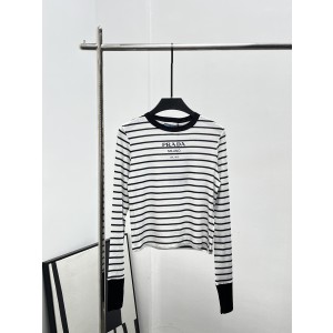 Prada 프라다 스트라이프 슬림핏 롱슬리브 티셔츠 의류