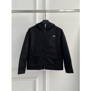 Prada 프라다 삼각 로고 후드 나일론 숏 패딩 자켓 의류