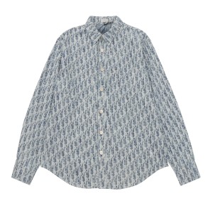 Dior CD 디올 올드 플라워 로고 자가드 긴팔 데님 셔츠 의류