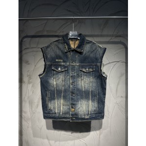 Balenciaga 발렌시아가 빈티지 워싱 데미지 루즈핏 데님 베스트 조끼 의류