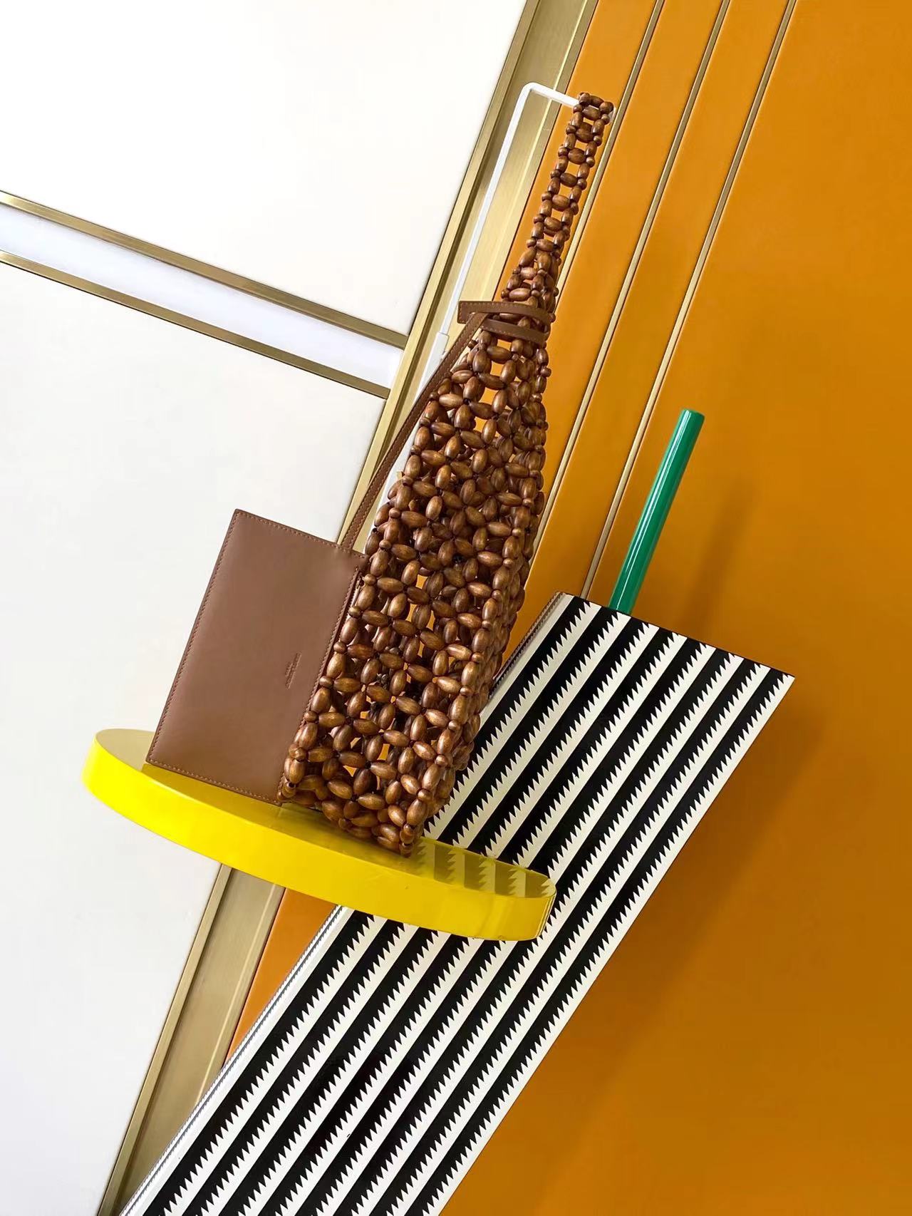 YSL 생로랑 우드 비즈 Hobo 호보백 가방 30cm