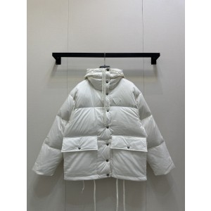 Prada 프라다 삼각 로고 화이트 후드 다운자켓 패딩 점퍼 의류
