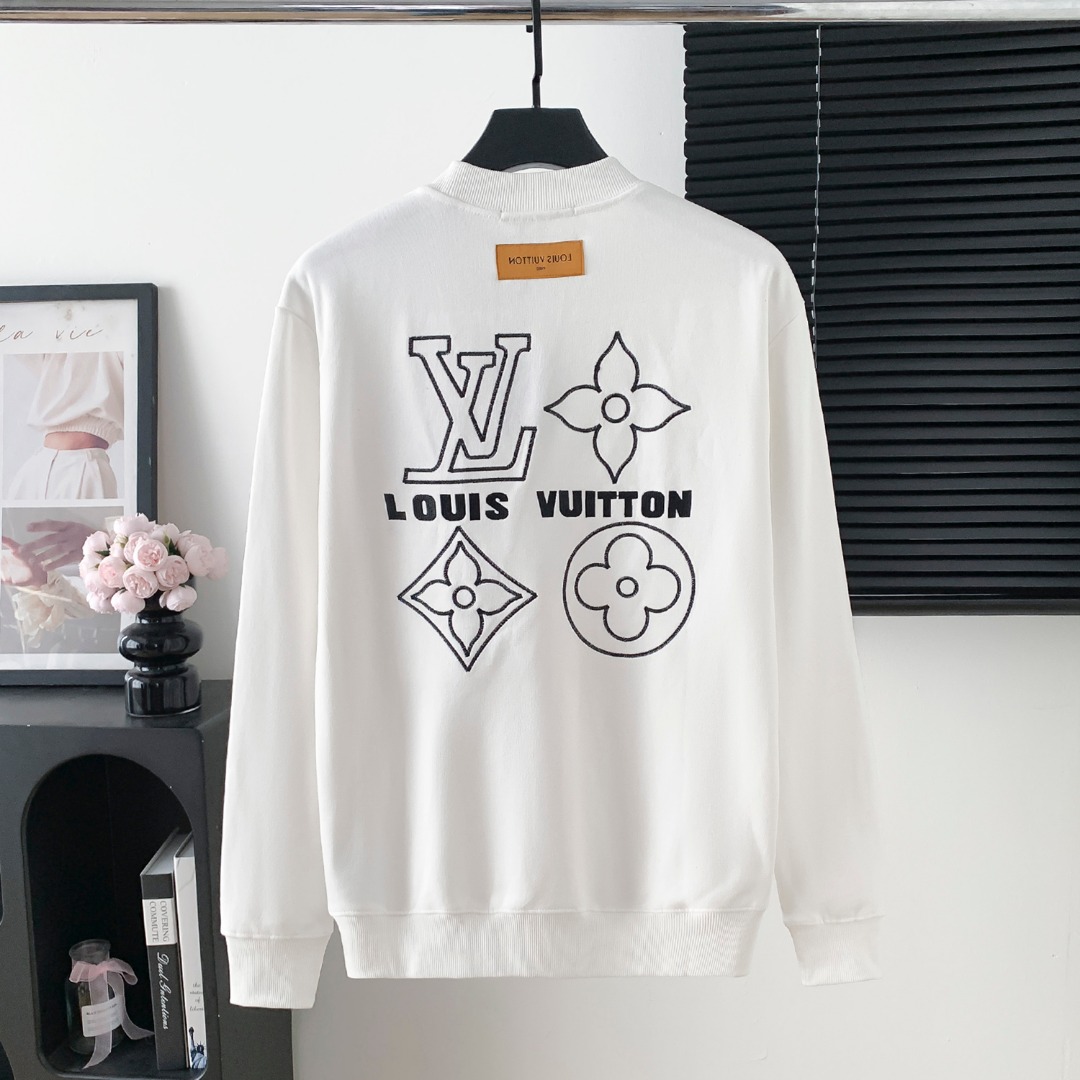 LV 루이비통 대형 로고 자수 라운드넥 맨투맨 티셔츠 의류