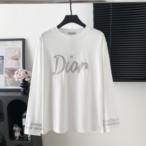 Dior CD 디올 자수 레터링 긴팔 티셔츠 의류