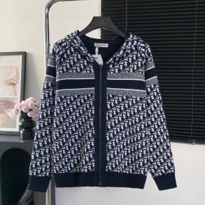 DIOR CD 디올 풀로고 자카드 후드 집업 자켓 재킷 의류