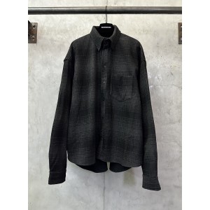 Balenciaga 발렌시아가 블랙 레터링 체크 울 셔츠 자켓 의류