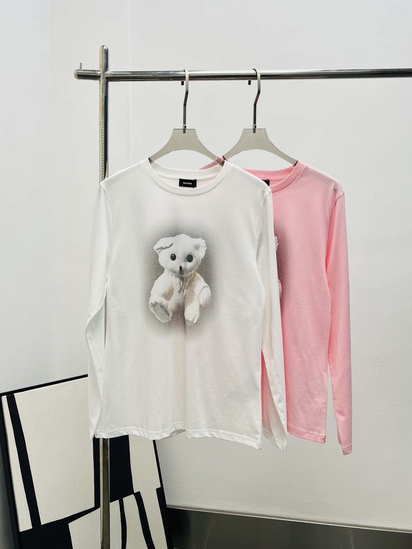 We11done 웰던 곰돌이 프린트 롱슬리브 긴팔 티셔츠 의류