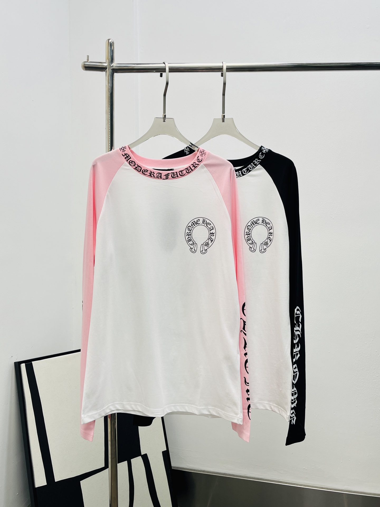 Chrome Heart CH 크롬하트 알파벳 프린트 배색 래글런 롱슬리브 긴팔 티셔츠 의류