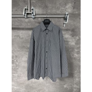 Balenciaga 발렌시아가 체크 스트라이프 로고 셔츠 의류