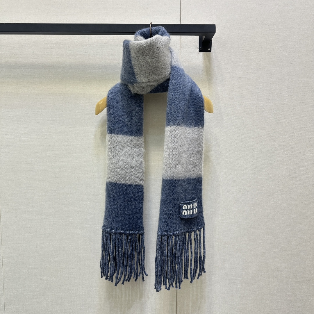 MiuMiu 미우미우 마헤어 울 블렌드 캐시미어 스카프 목도리