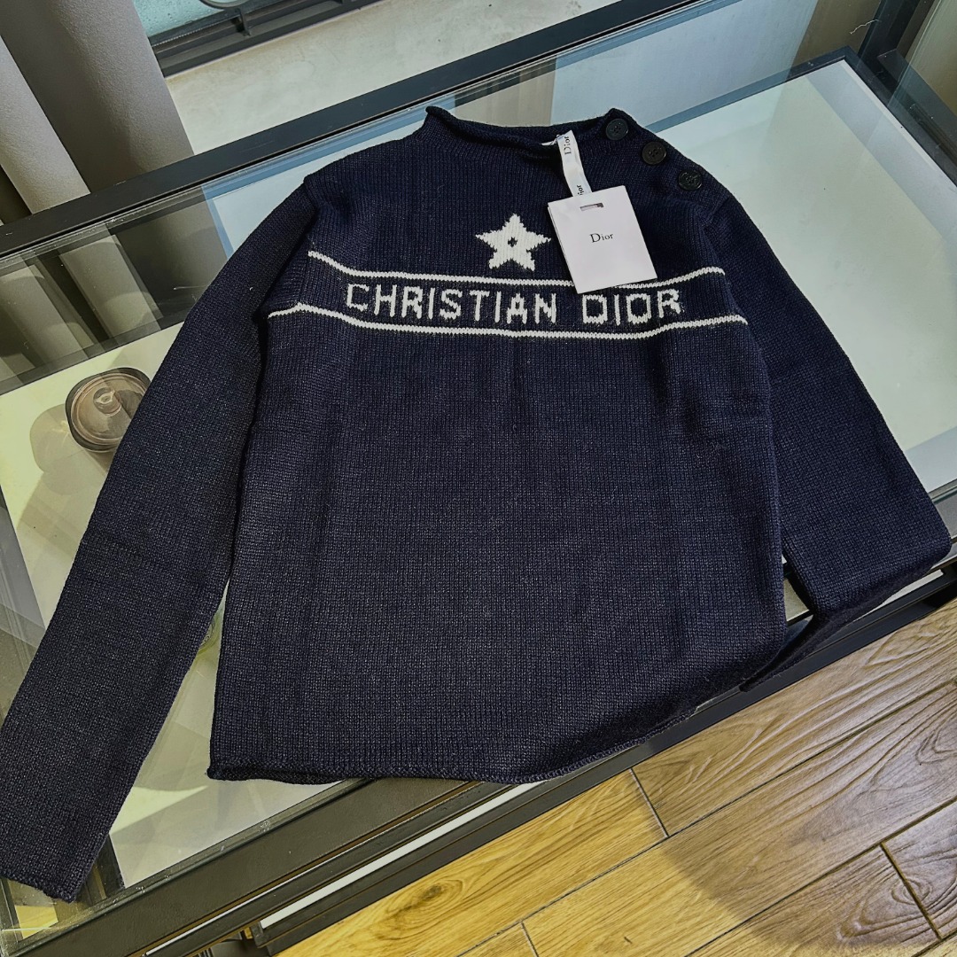 DIOR CD 디올 크루넥 숄더 버튼 긴팔 니트 의류