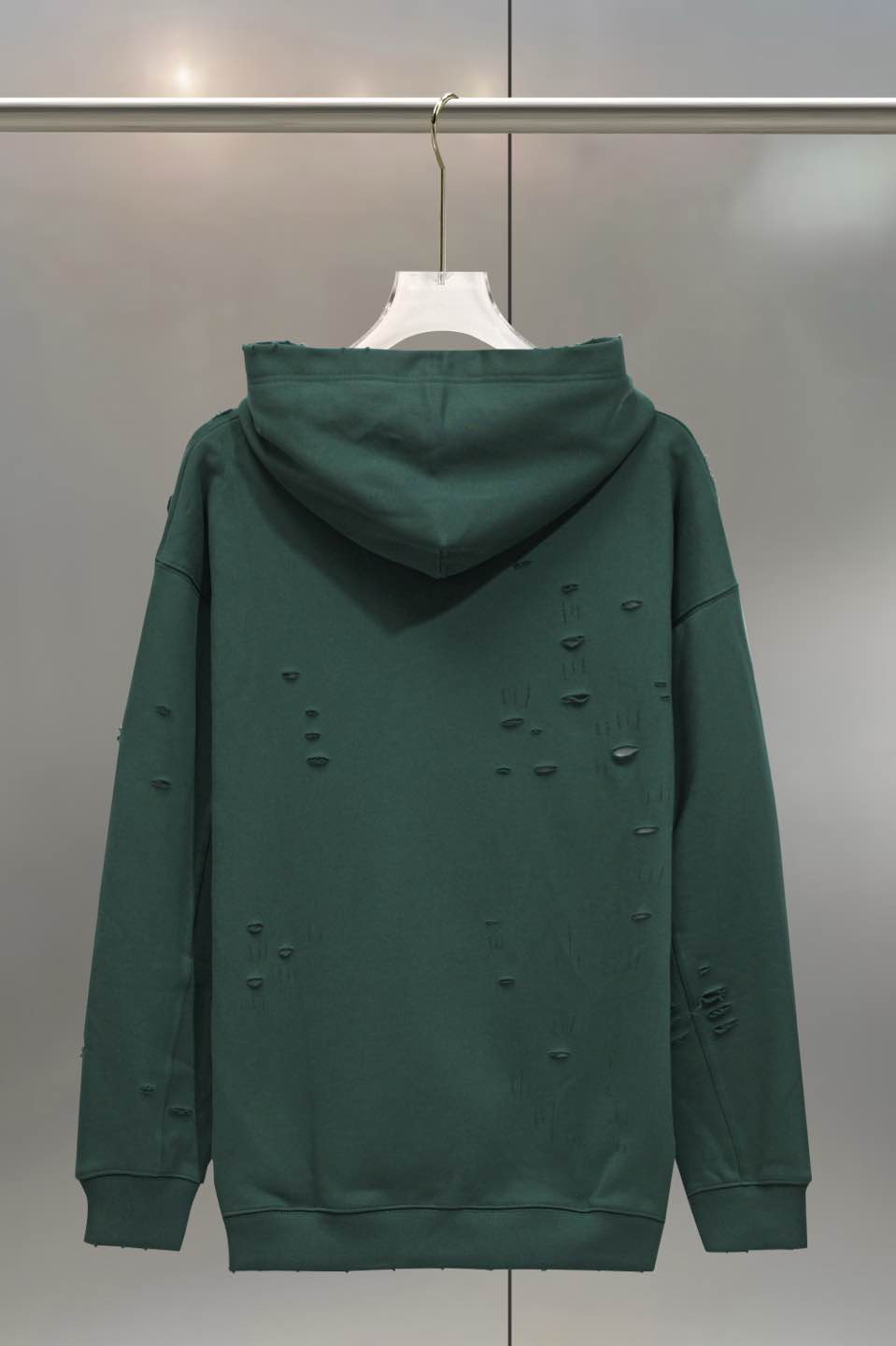 Balenciaga 발렌시아가 아트 프린트 더블 레이어 디스트로이드 후드티 의류