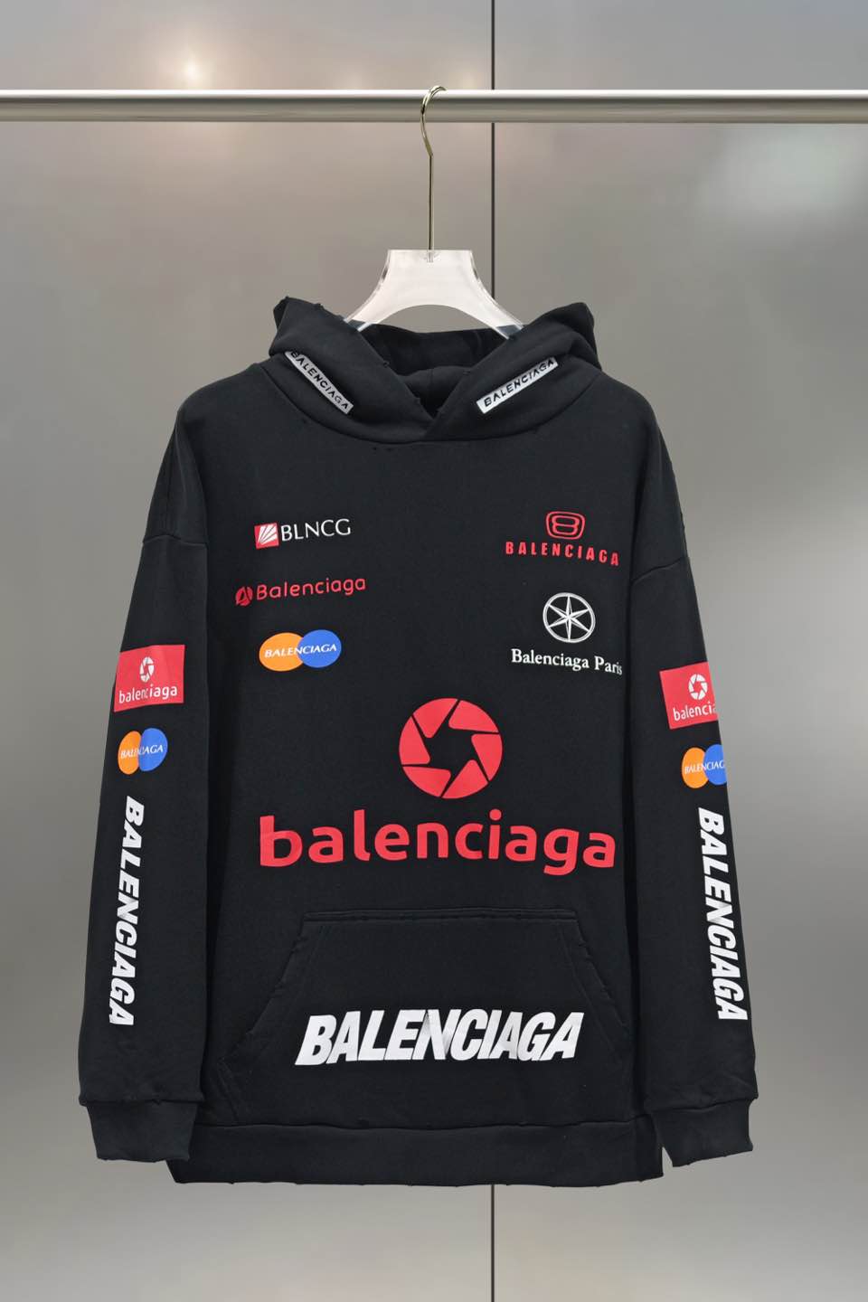 Balenciaga 발렌시아가 풀로고 프린트 후드티 티셔츠 의류