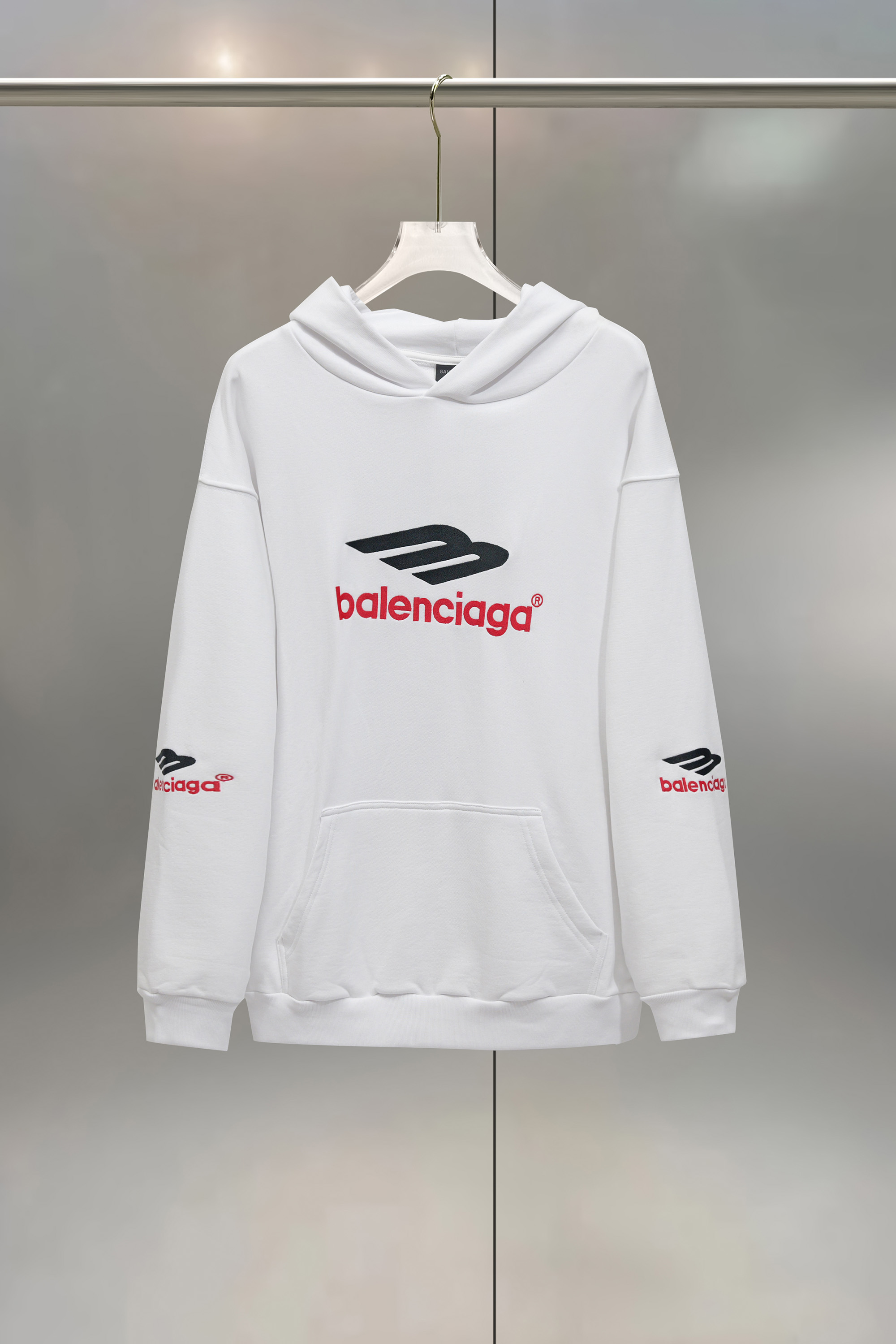 Balenciaga 발렌시아가 3B 로고 자수 워싱 후드티 의류