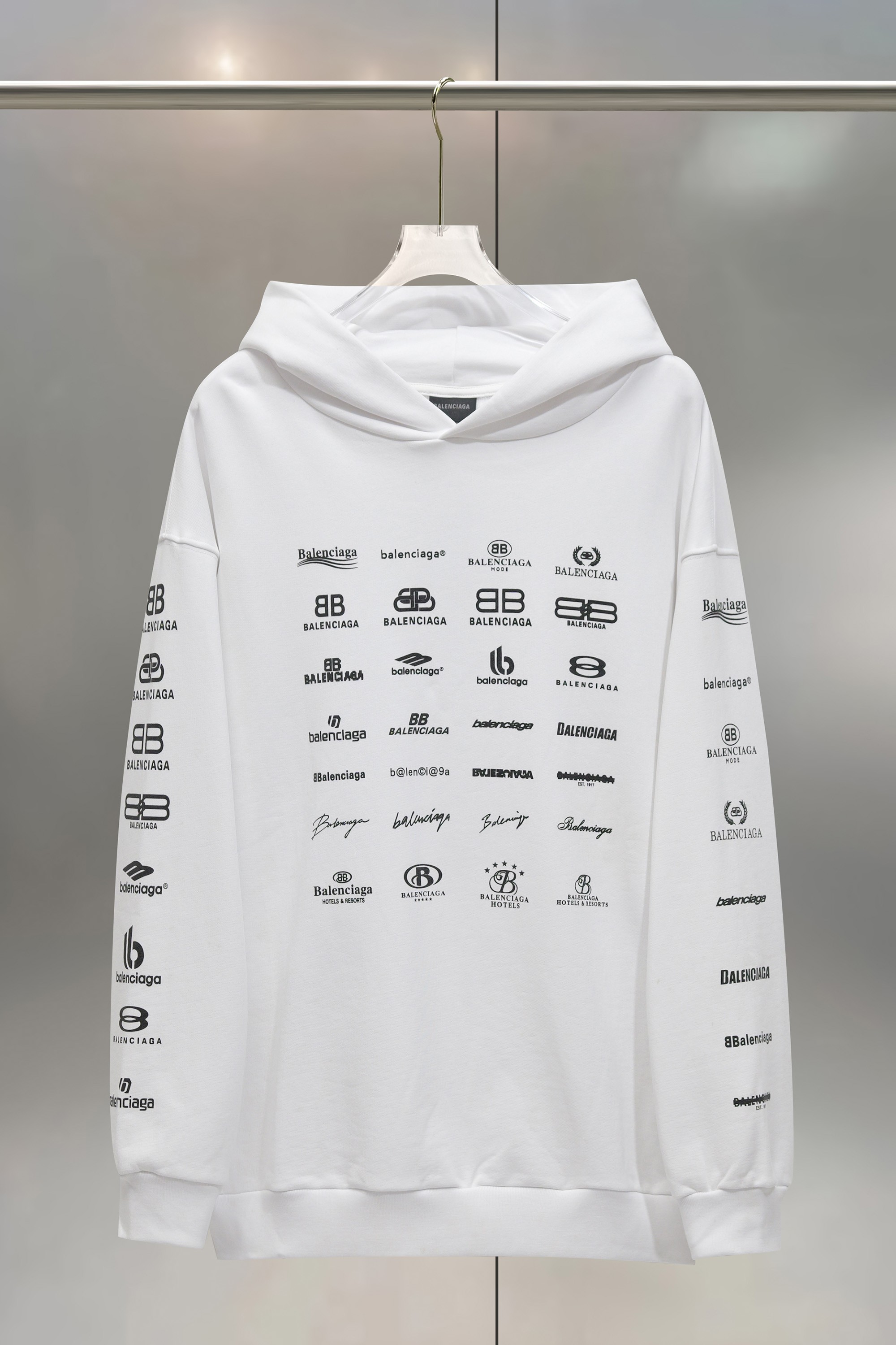 Balenciaga 발렌시아가 로고 콜라주 후드티 의류