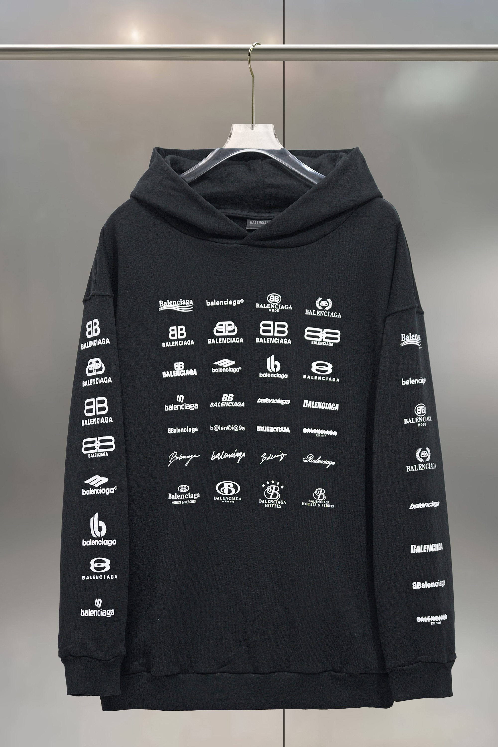 Balenciaga 발렌시아가 로고 콜라주 후드티 의류