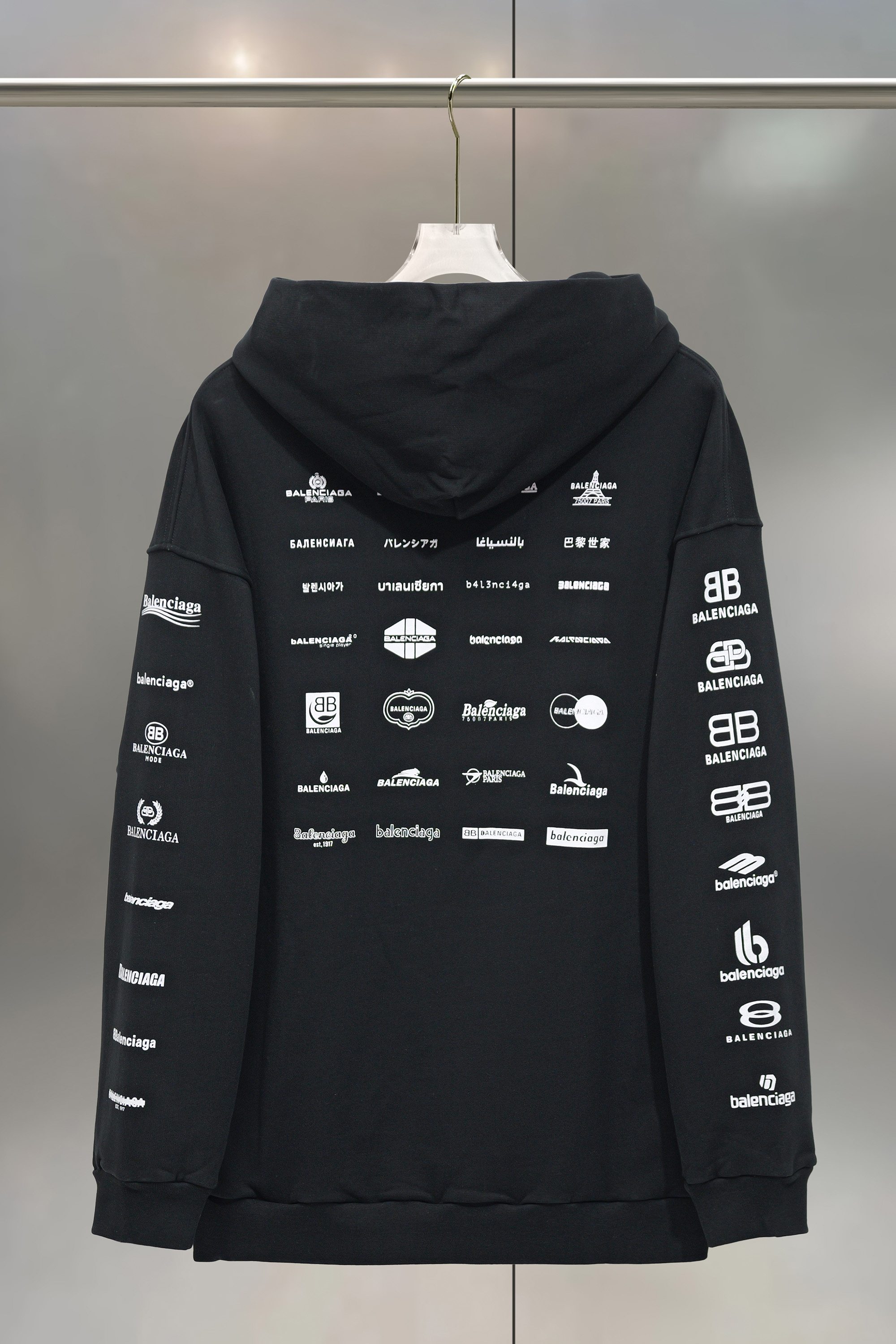 Balenciaga 발렌시아가 로고 콜라주 후드티 의류