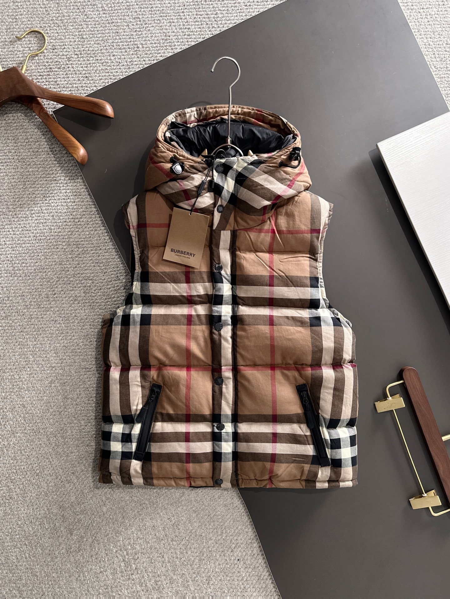 Burberry 버버리 체크 후드 패딩 점퍼 의류