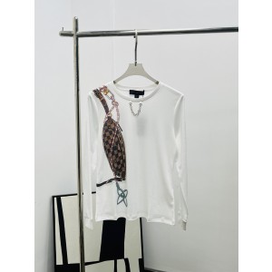 Louis Vuitton LV 루이비통 체인 라운드넥 프린트 롱슬리브 긴팔 티셔츠 의류