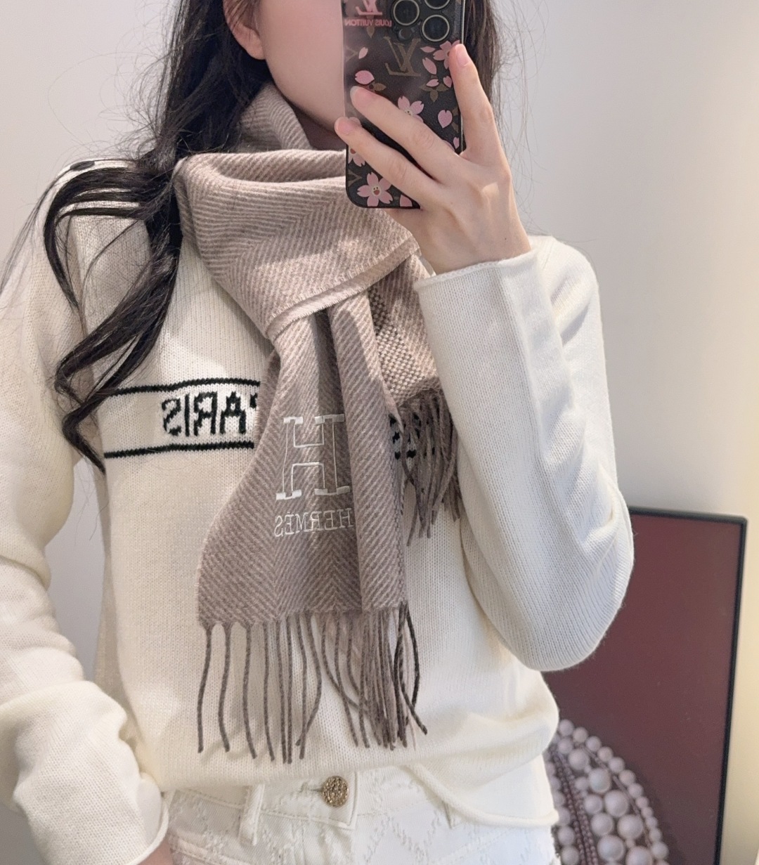 Hermes 에르메스 캐시미어 머플러 목도리
