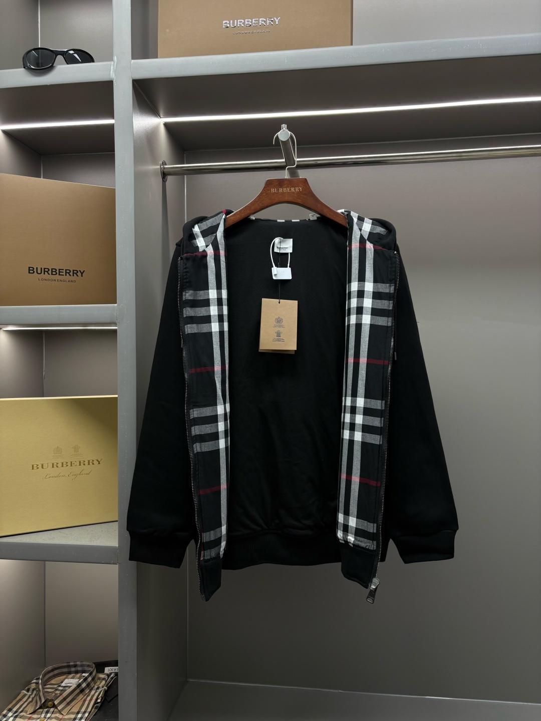 Burberry BBR 버버리 체크 후드 집업 자켓 의류