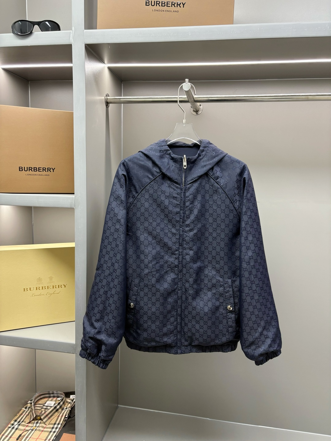 GUCCI 구찌 더블G 자수 로고 양면 후드 집업 자켓 재킷 의류